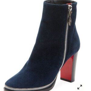 Christian Louboutin Telezip 85 Veau Velours/Cuoio Heel Size 37.5